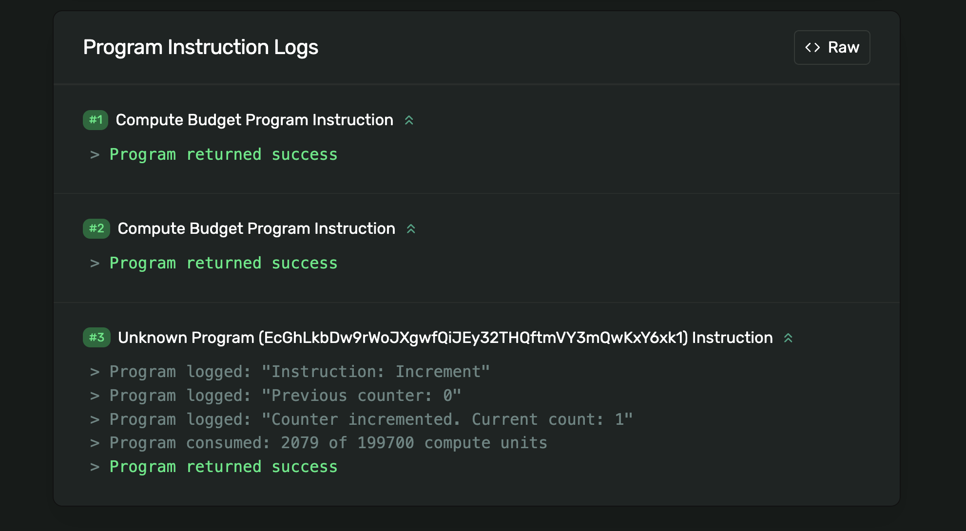 Increment Program Log