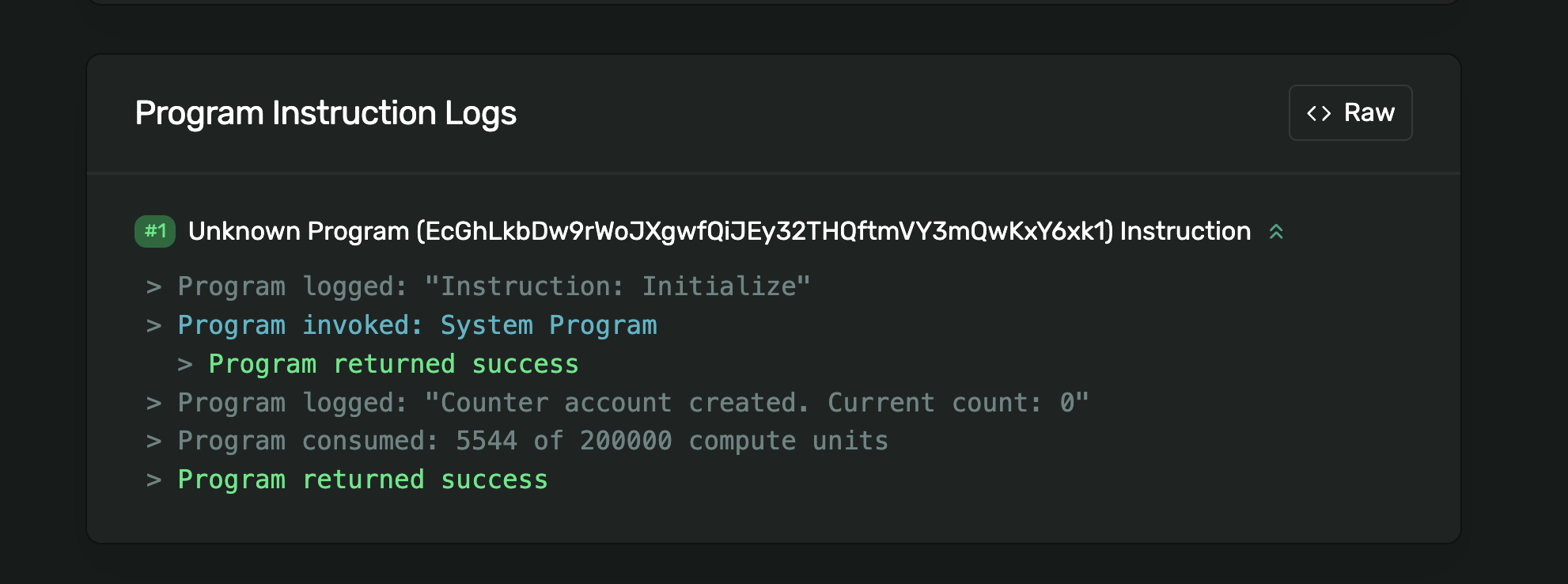 Initialize Program Log