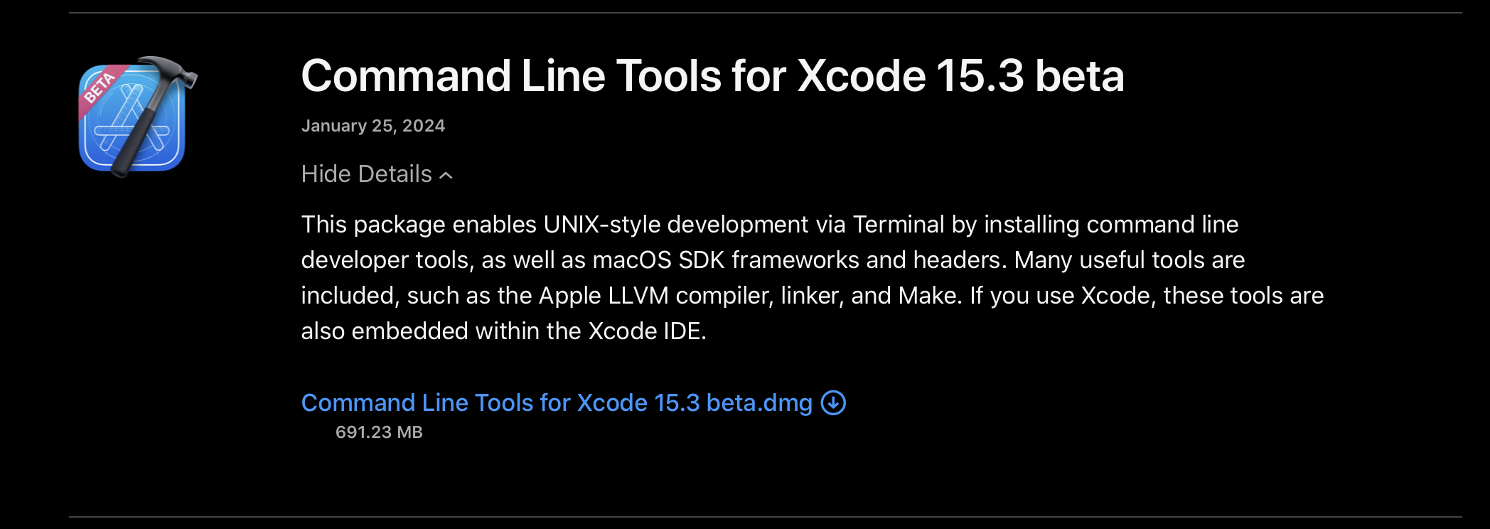 Xcode CLI from Apple